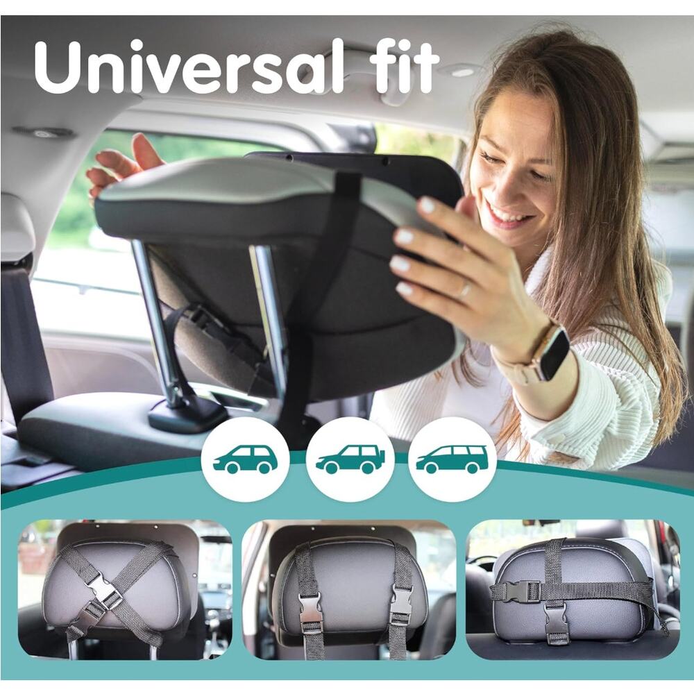 Baby Car Mirror Rear Facing, Shatterproof & Shakeproof with 360° Rotation- Black - Picture 3 of 6